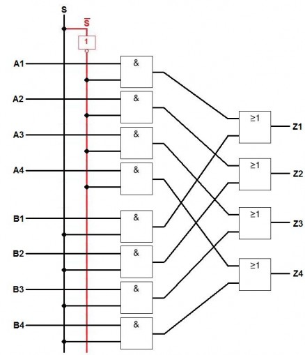 2x4-bit-zu-4-bit-datenselektor